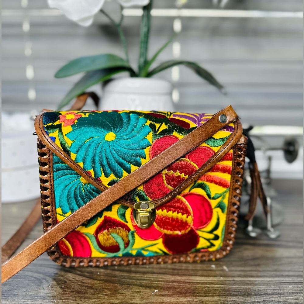 Hand made Mexican leather bag